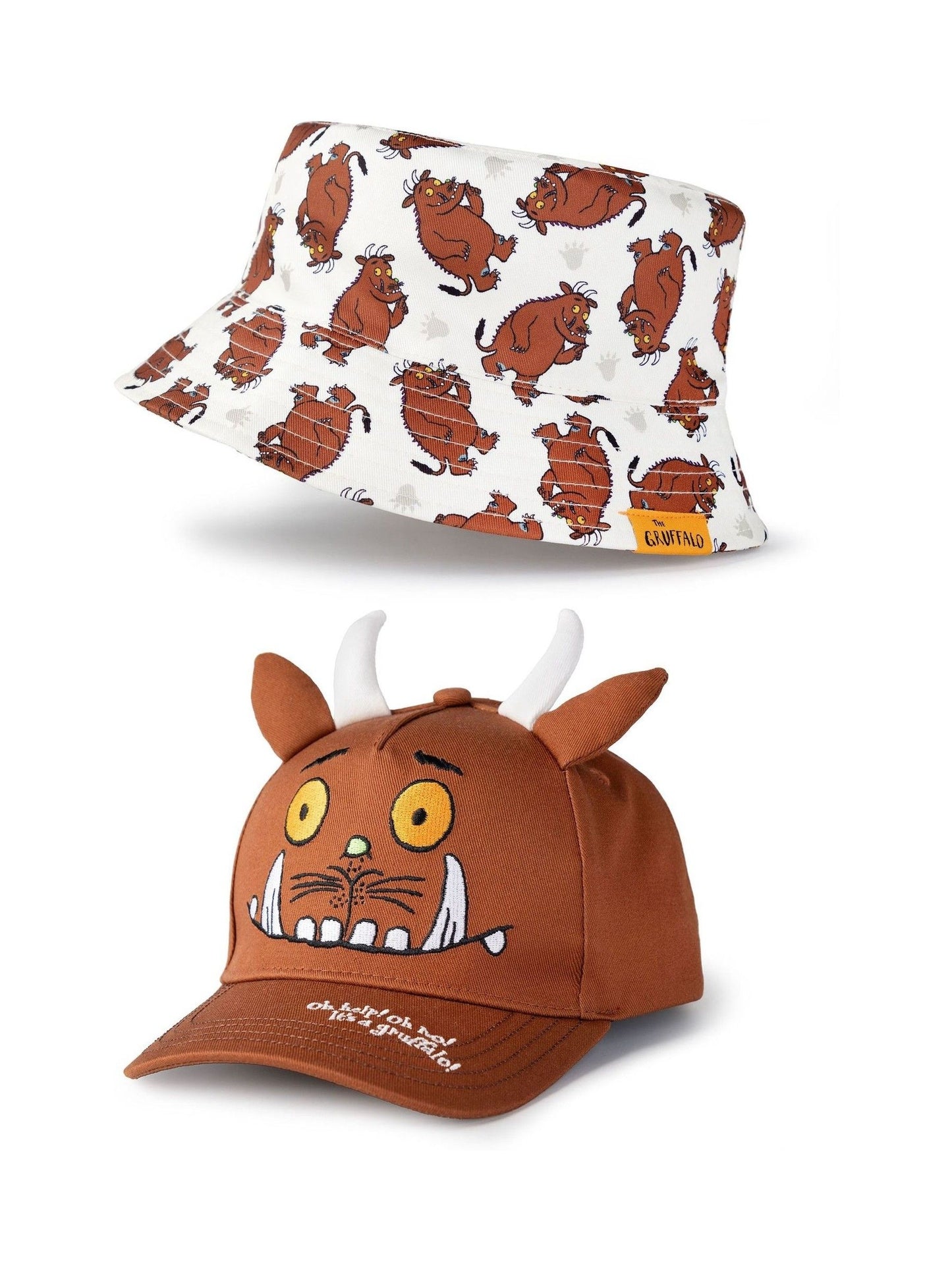 Dsiney Kidz - Vanilla Underground Brown Gruffalo & Friends Bucket Hat & Cap Set image 1
