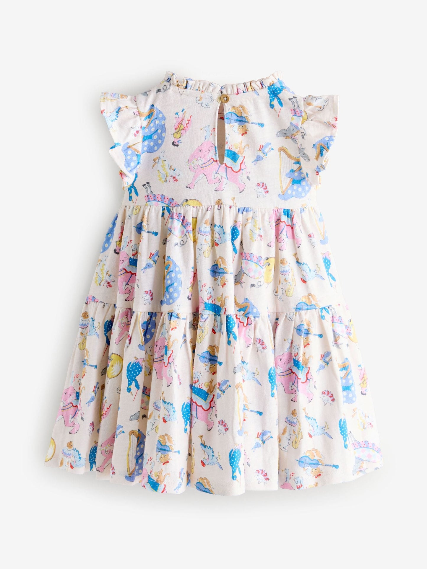 Cream/Blue Cath Kidston Tiered Jersey Dress (3mths-7yrs) image 10