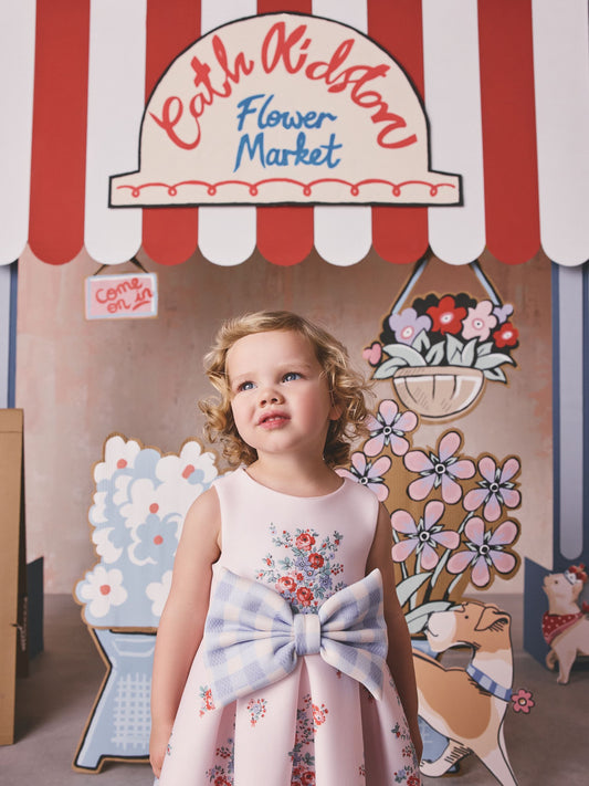 Pink Gingham Cath Kidston Scuba Bow Dress (3mths-7yrs) image 2