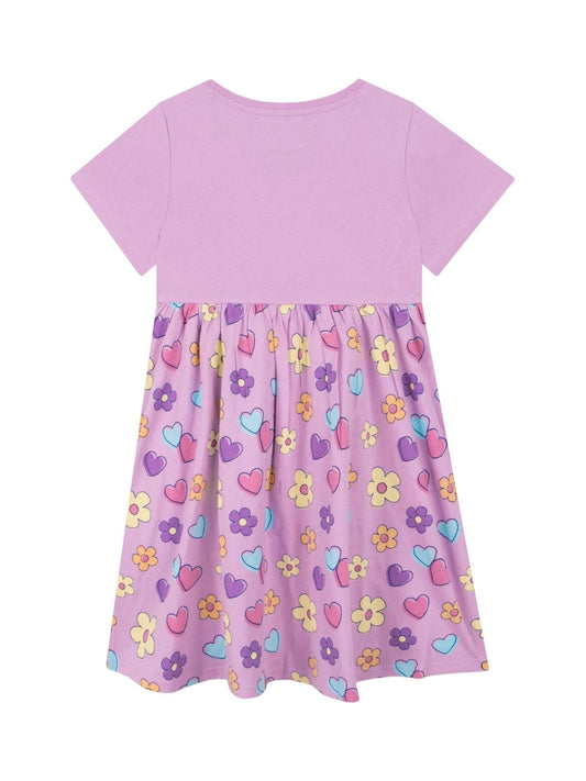 Dsiney Kidz - Character Purple Girls Peppa Pig Short Sleeve 100% Cotton Dress image 2