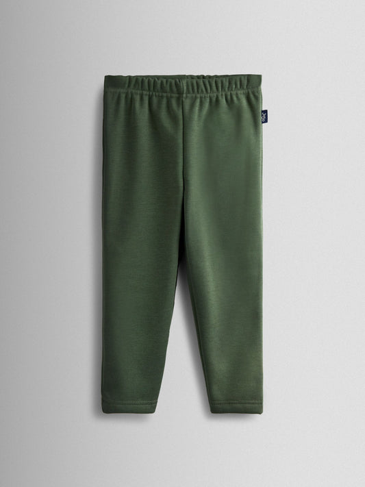 JoJo Maman Bébé Khaki Green 2-Pack Fleece Lined Leggings image 2