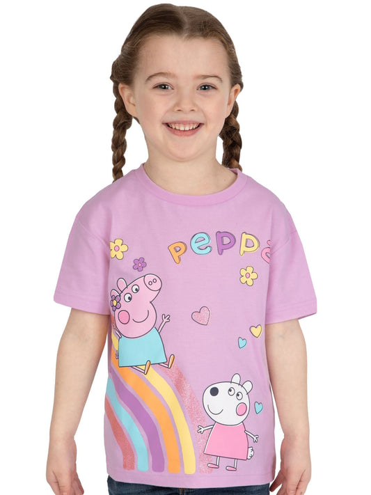 Dsiney Kidz - Character Purple Peppa Pig 100% Cotton T-Shirt image 2