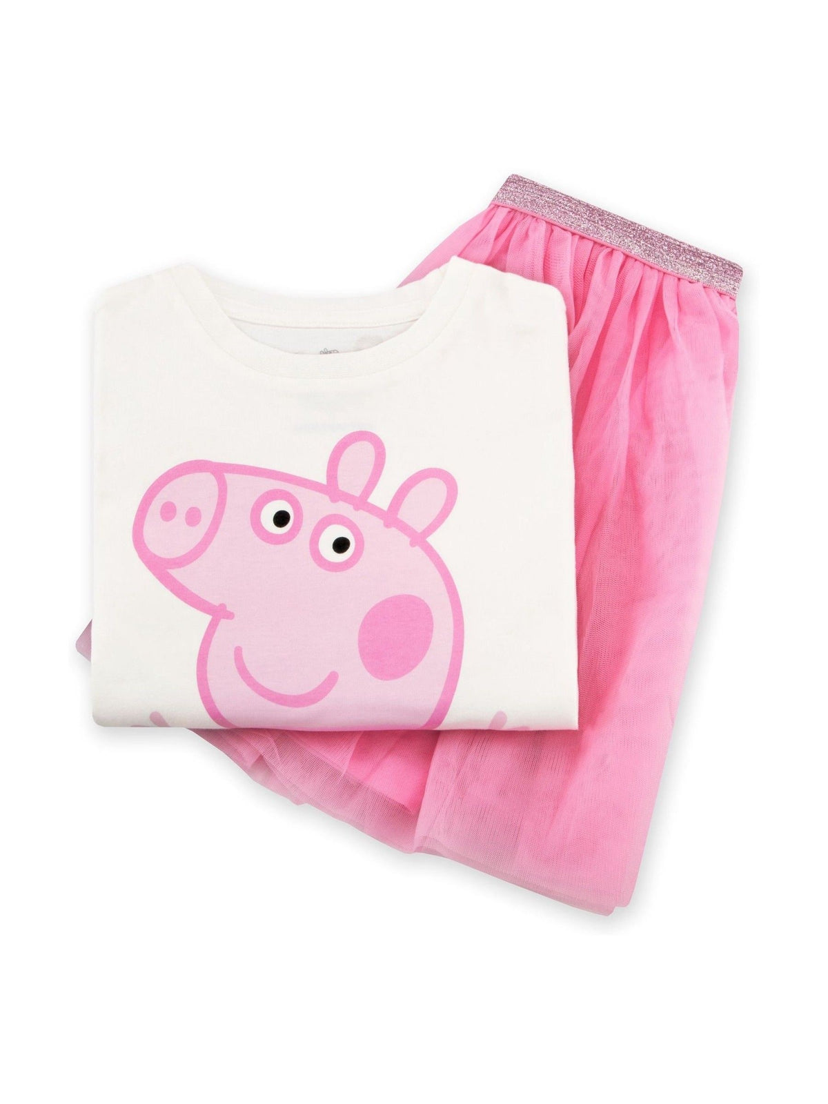 Dsiney Kidz - Character Pink Peppa Pig Glitter 100% Cotton Top And Skirt Set image 6