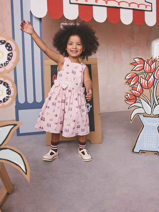 Dsiney Kidz - Cath Kidston Pink London Print Bow Front Prom Dress (3mths-8yrs) image 2