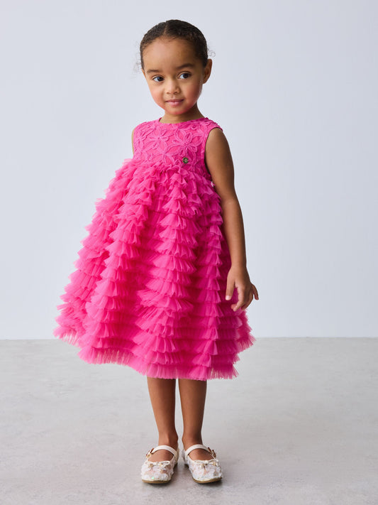 Baker by Ted Baker Hot Pink 3D Textured Mesh Dress image 2