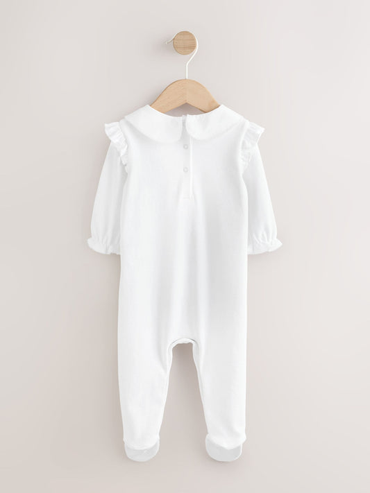 White Occasion Baby Sleepsuit (0-2yrs) image 2