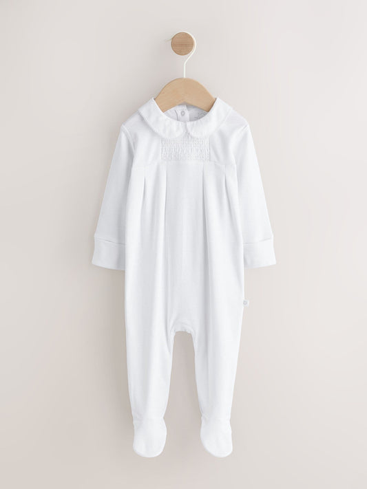 White Collar Baby Sleepsuit (0-2yrs) image 2