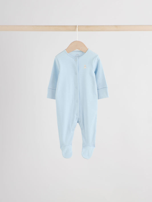 Blue 7 Pack Baby Bear Sleepsuit (0-2yrs) image 3
