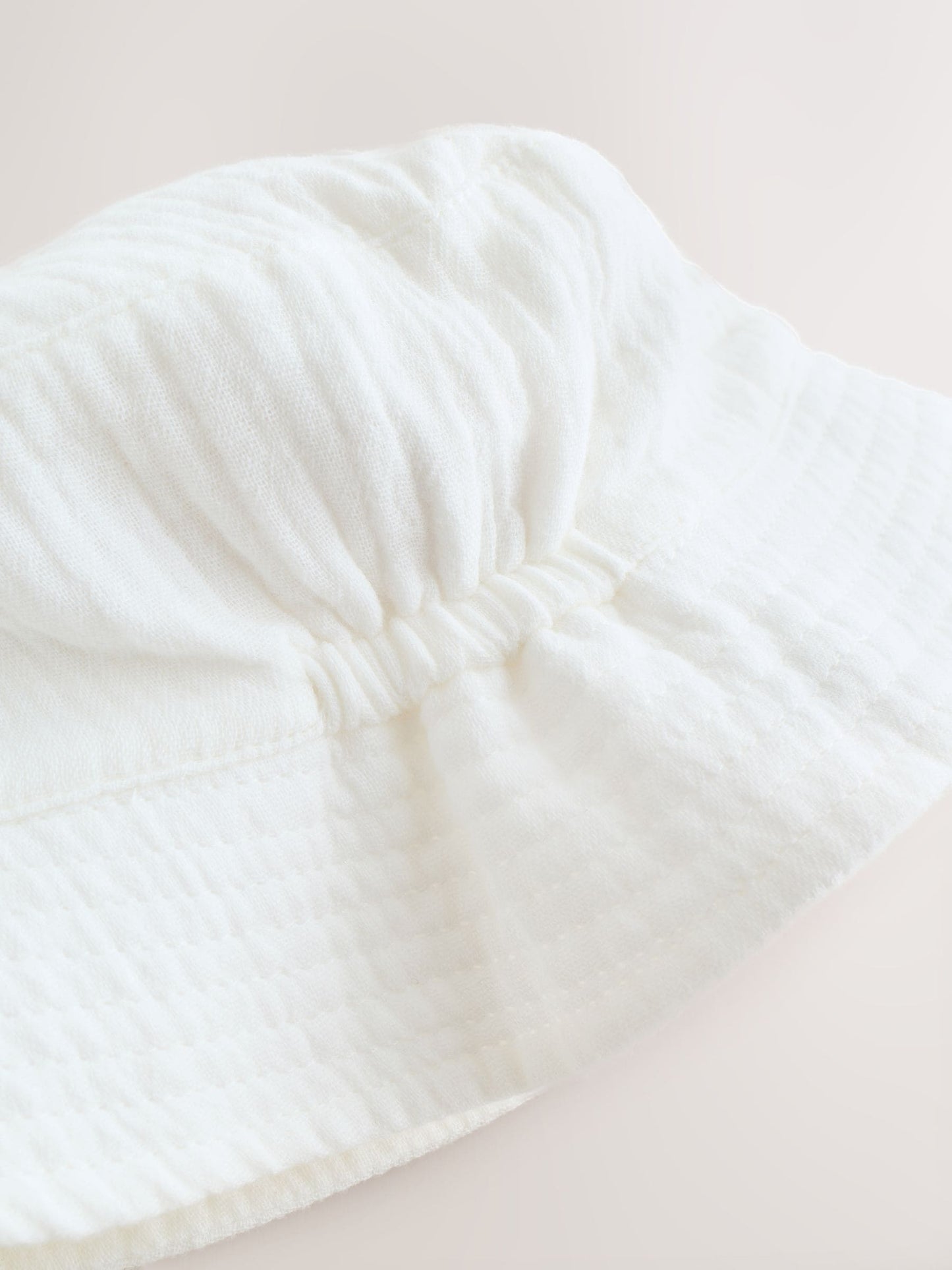 White Crinkle Baby Bucket Hat image 3