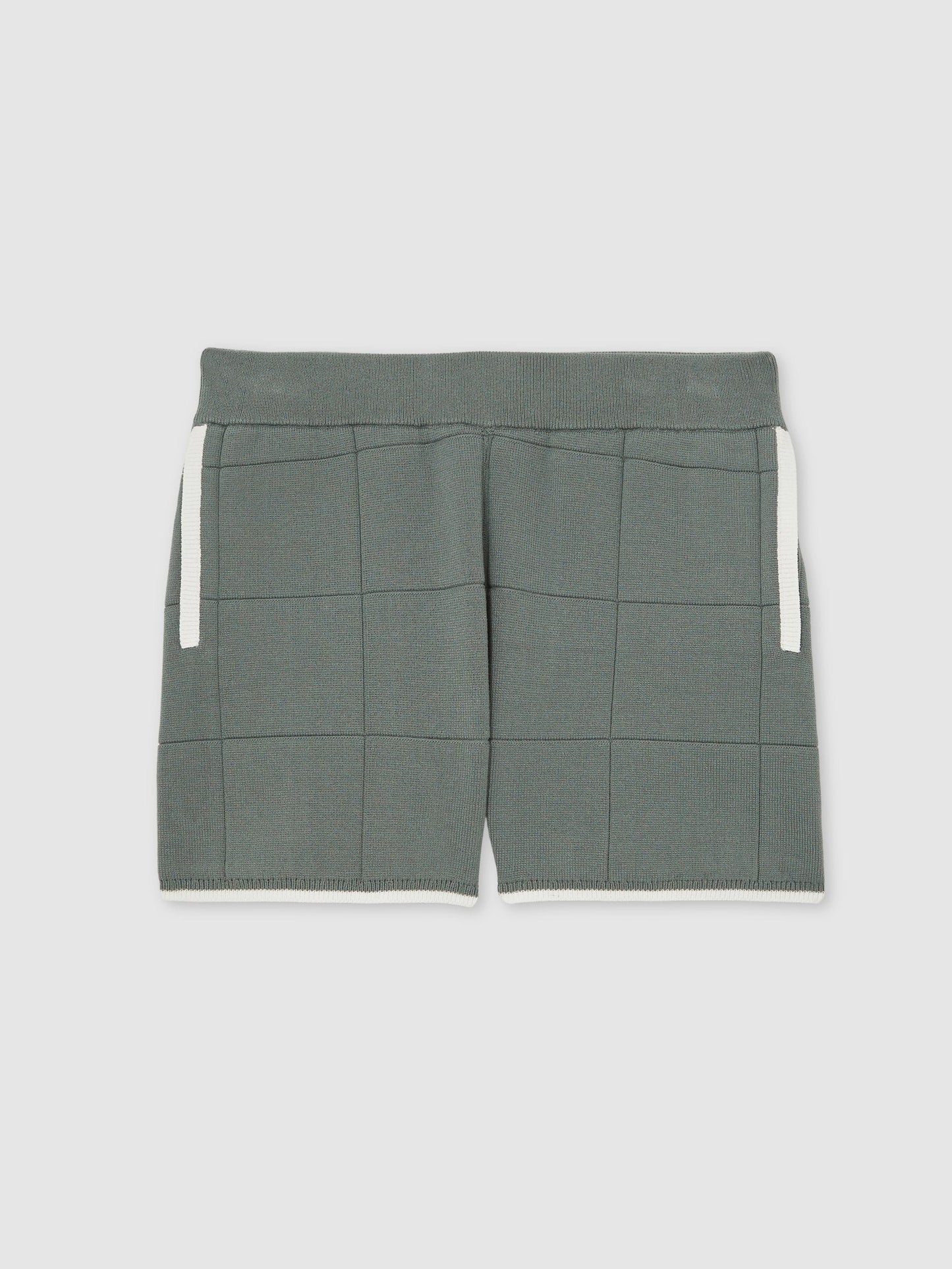 Dsiney Kidz - Reiss Dark Sage Green Barbor 13-14 yrs Tipped Knit Stitch-Detail Shorts image 1