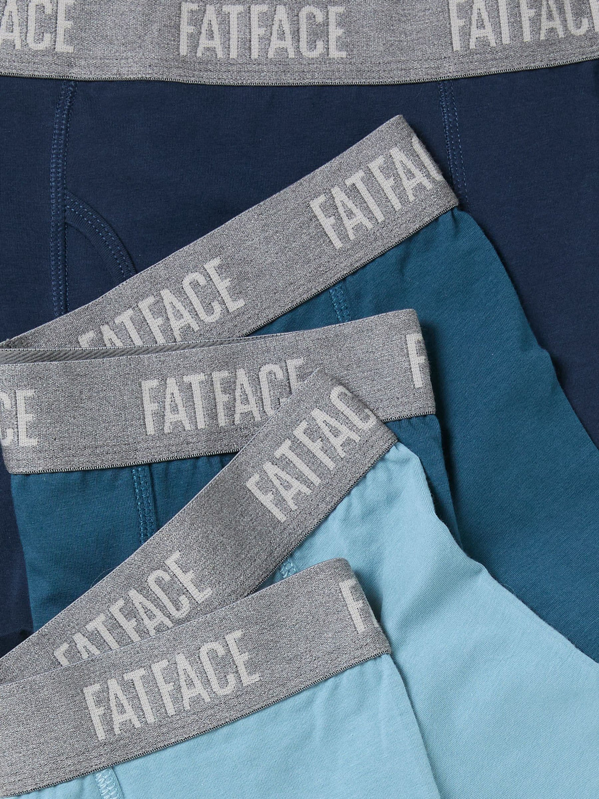 Dsiney Kidz - FatFace 3 Pack Teal/Blue/Navy Plain Boxers image 2