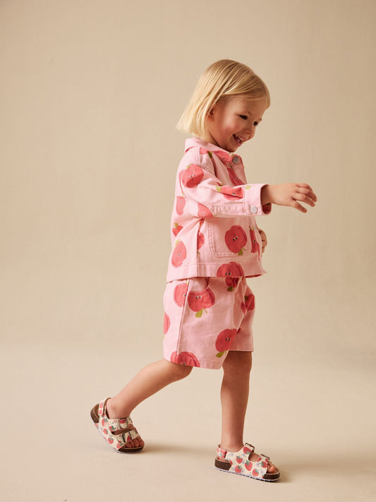 Dsiney Kidz - Pink Apple Printed Jacket And Shorts Set (3mths-7yrs) image 2