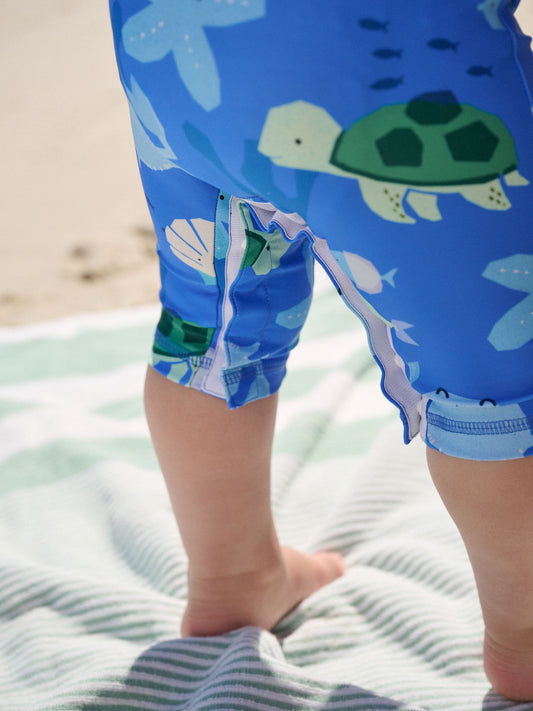 Blue Sunsafe Swimsuit and Hat Set (3mths-7yrs) image 2