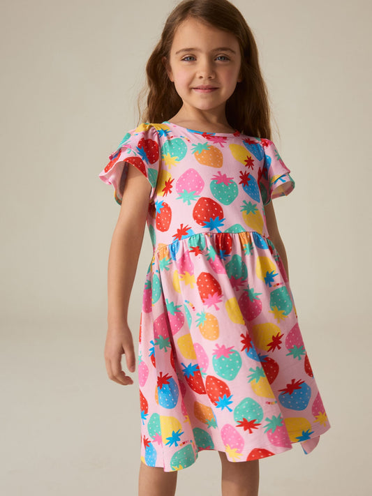 Dsiney Kidz - Little Bird by Jools Oliver Rainbow Strawberry Cotton Jersey Dress image 2