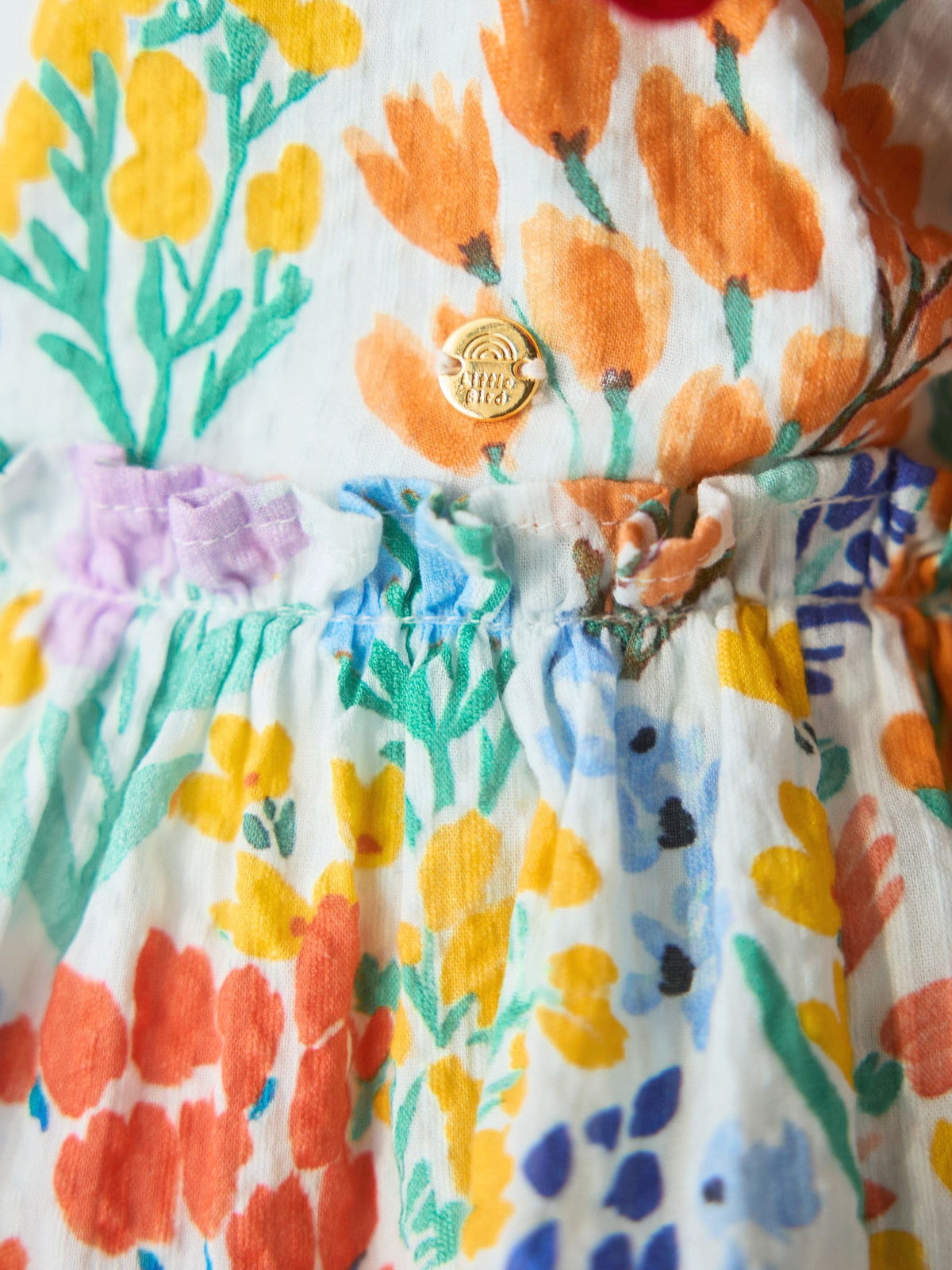 Dsiney Kidz - Little Bird by Jools Oliver Rainbow Floral Woven Ric Rac Trim Dress image 9