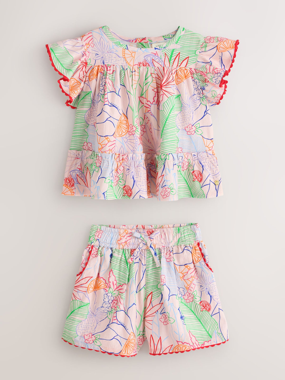 Dsiney Kidz - Little Bird by Jools Oliver Rainbow Floral Frill Sleeve Woven Co-Ord Set image 9