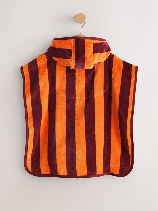 Orange Stripe Towelling Poncho (9mths-6yrs) image 2