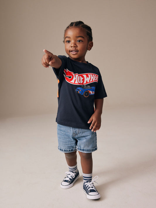 Navy Hot Wheels Short Sleeve T-Shirt (9mths-8yrs) image 2