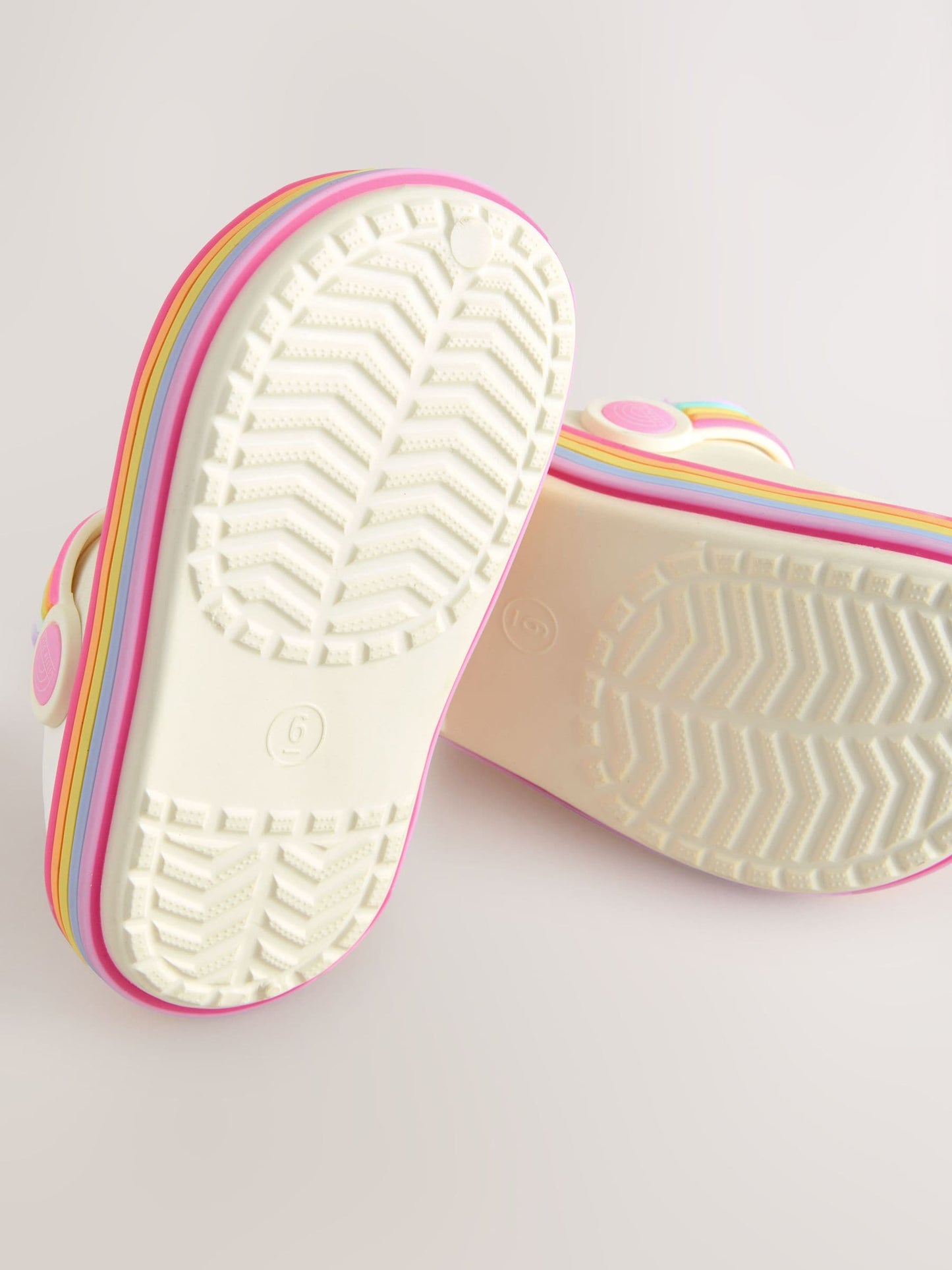 Little Bird by Jools Oliver Pink Pastel Rainbow Light-Up Clog Sandals image 6