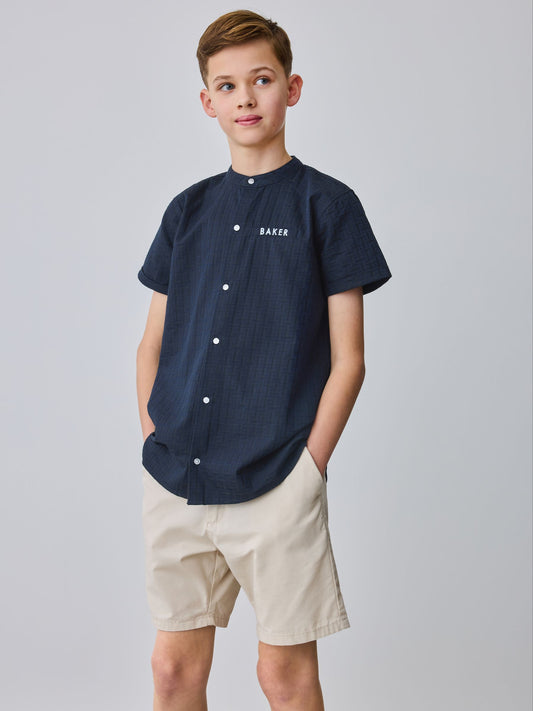 Baker by Ted Baker Grandad Collar Shirt image 3