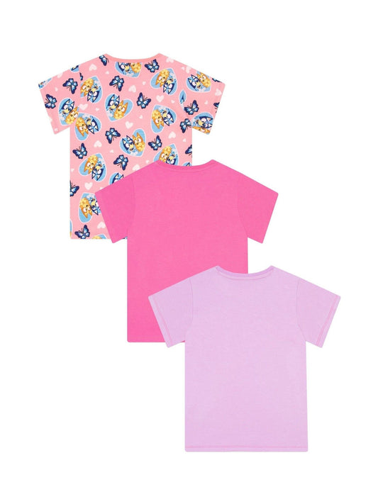 Dsiney Kidz - Character Pink Girls 100% Cotton T-Shirts 3 Pack image 2