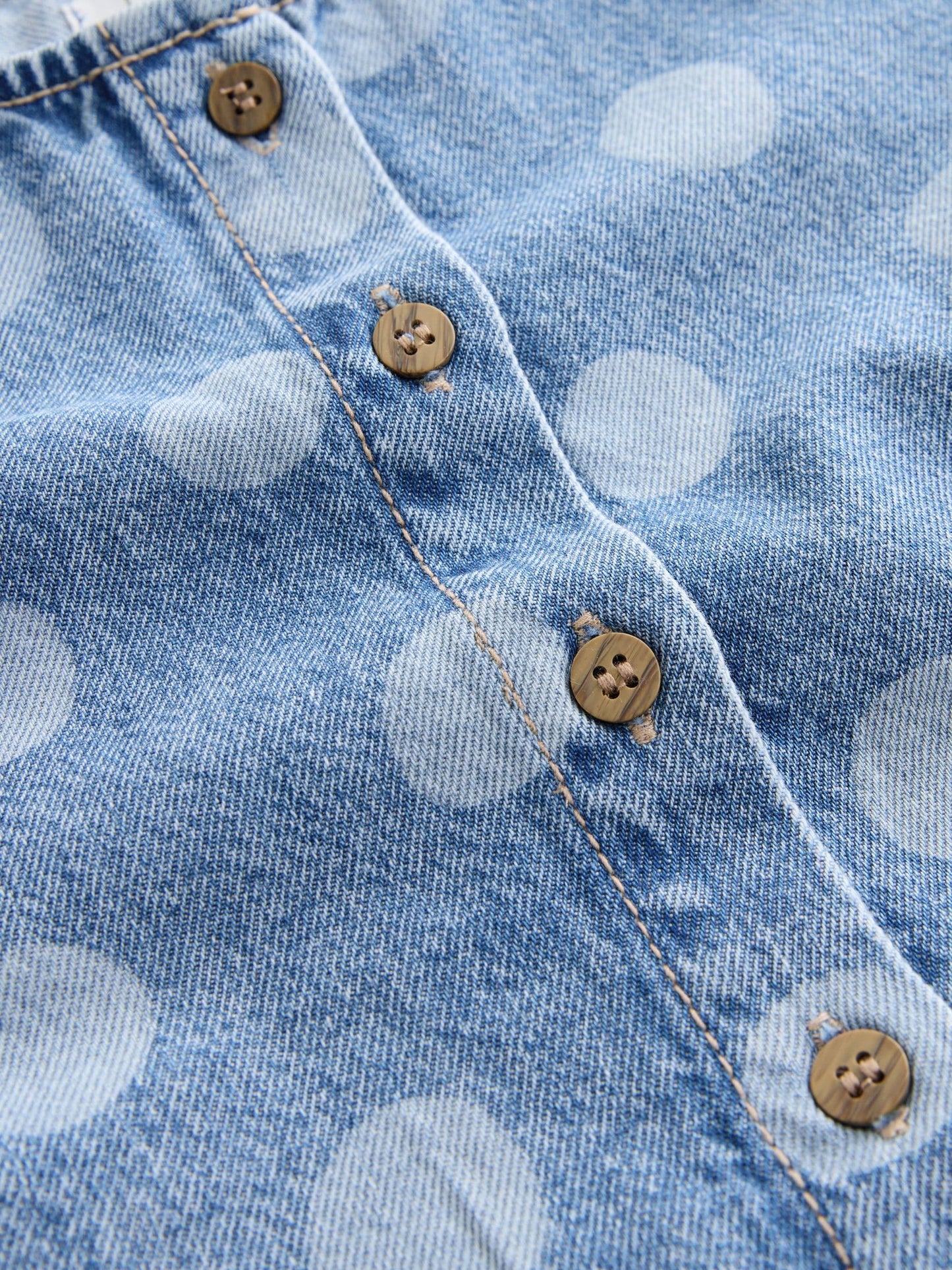 Mid Blue Denim Polka Dot Waistcoat and Shorts Set (3mths-7yrs) image 8