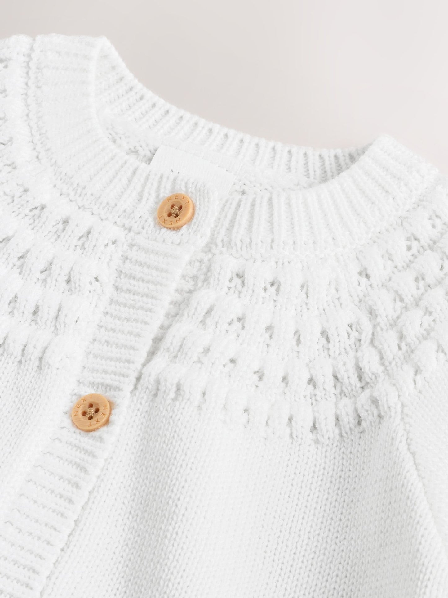 Dsiney Kidz - White Heart Pocket Button Through Baby Cardigan (0mths-2yrs) image 8
