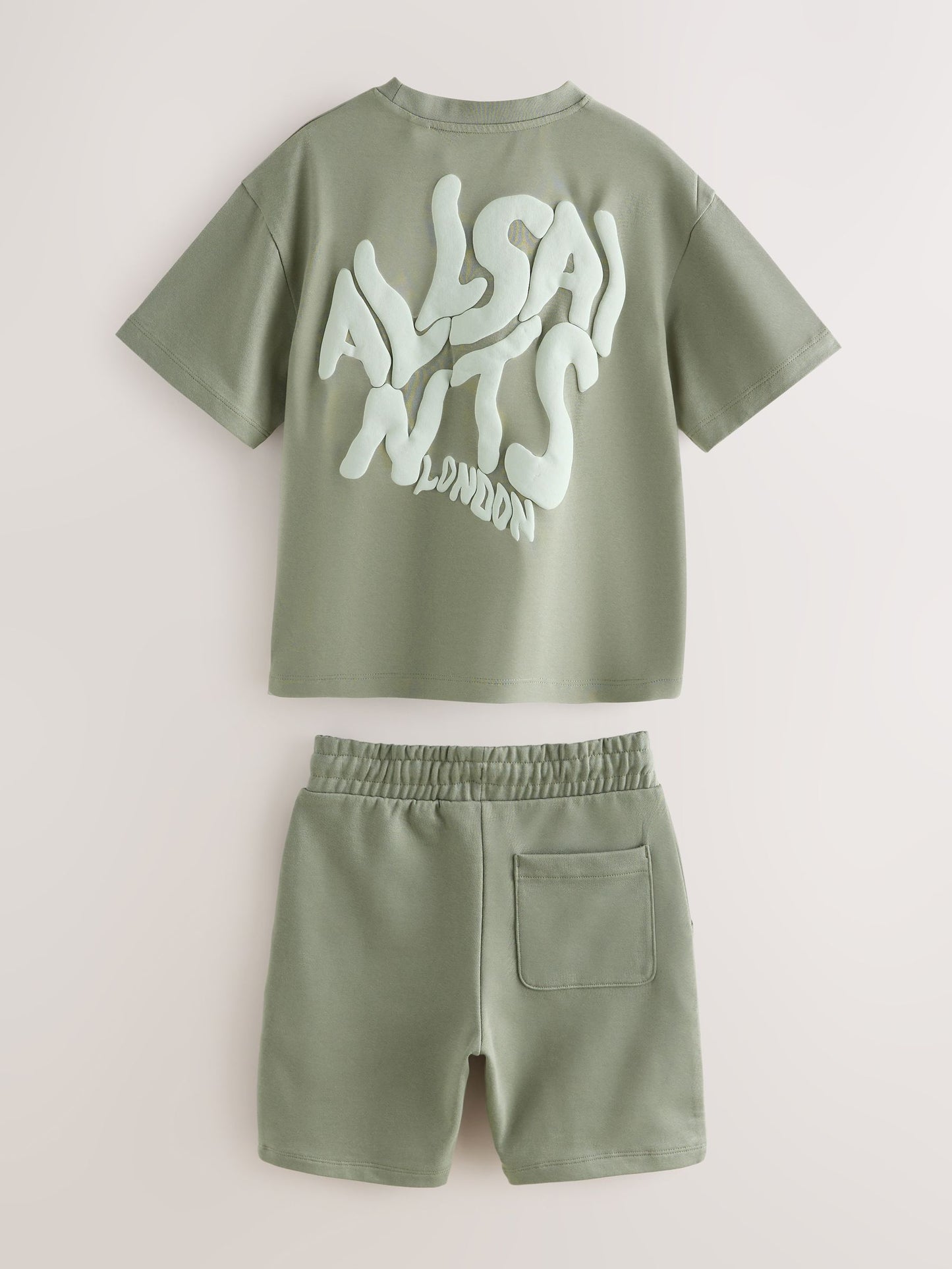 Dsiney Kidz - smALLSAINTS Khaki Green Orlando T-Shirt and Sweat Shorts Set image 10