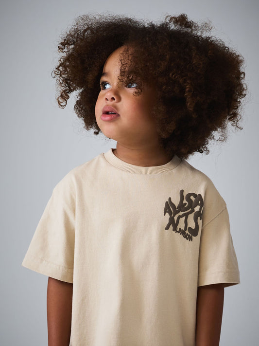 smALLSAINTS Neutral/Waffle Orlando T-Shirt and Shorts Younger Set image 2