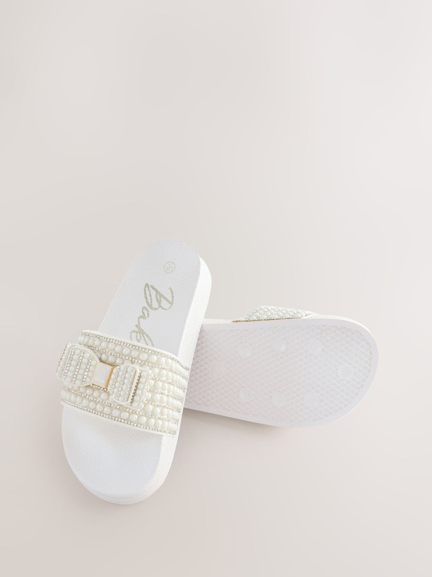 Baker by Ted Baker Embellished Pearl Sliders with Bow image 5