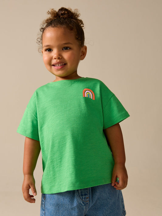 Dsiney Kidz - Green Rainbow Short Sleeve Embroidered T-Shirt (3mths-7yrs) image 2
