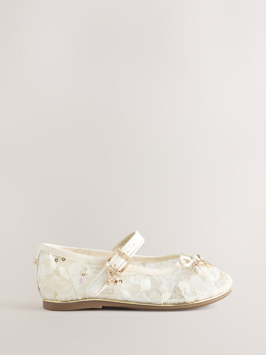 Baker by Ted Baker Cream Embellished Mary Jane Shoes image 2