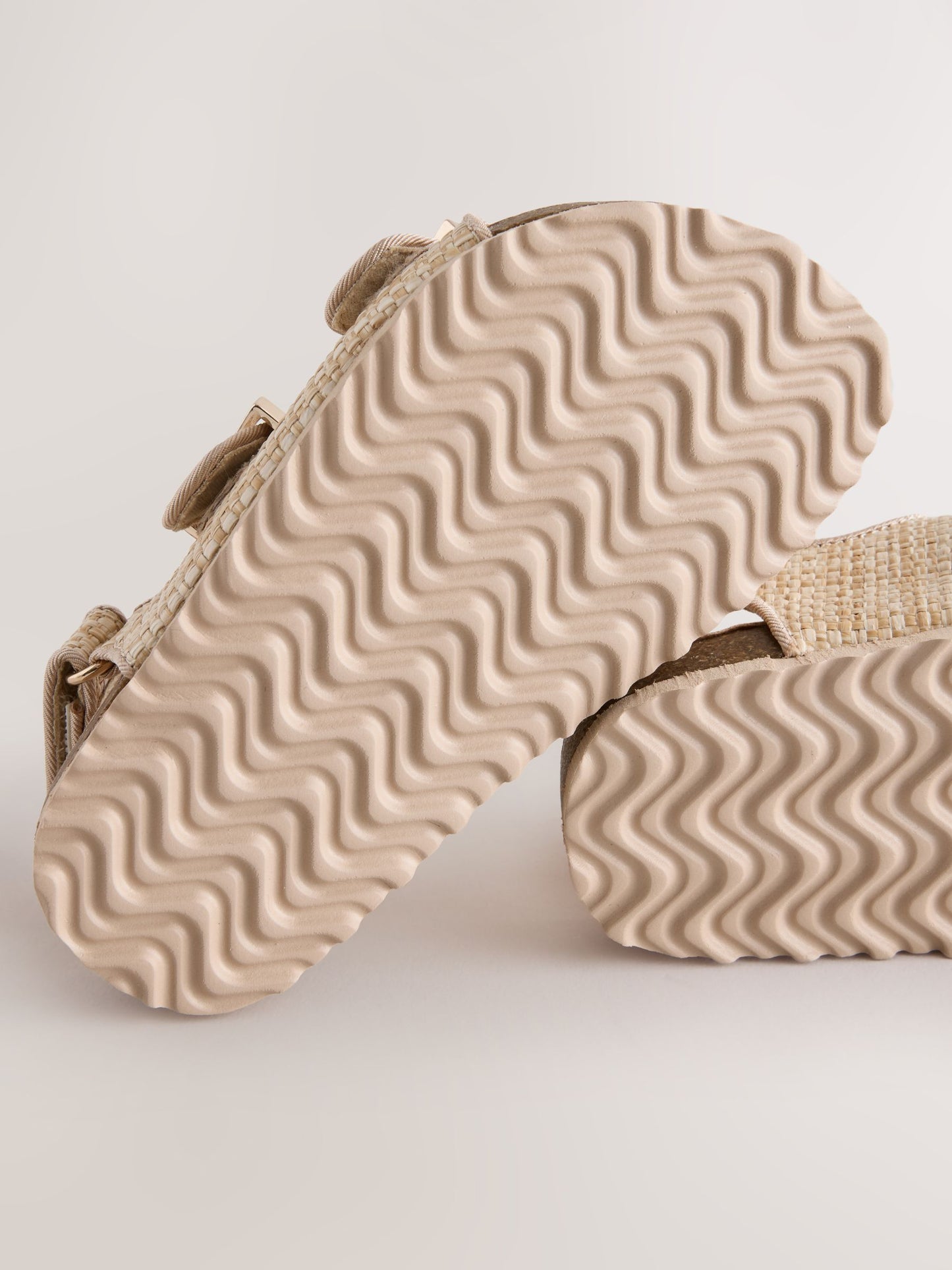 Baker by Ted Baker Natural Raffia Double Buckle Footbed Sandals image 5