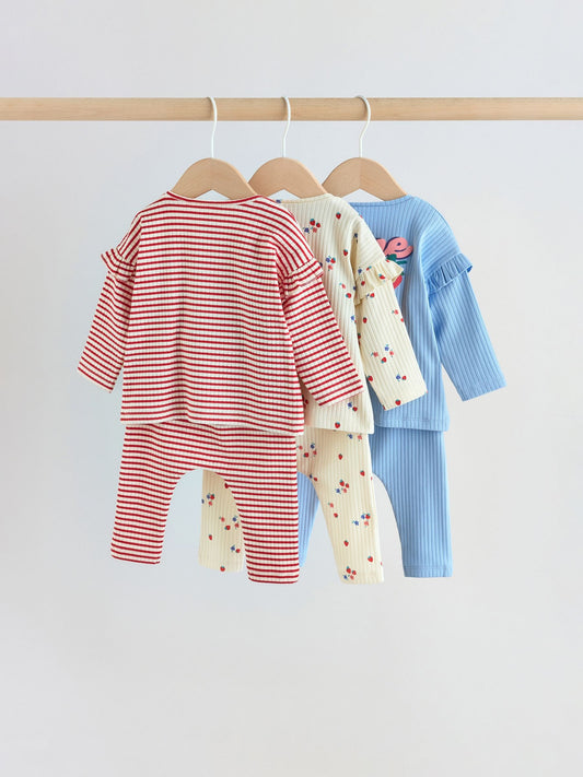 Red Strawberry Long Sleeve Top And Leggings Set 6 Piece (0mths-3yrs) image 2