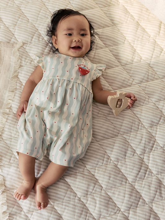 Red Strawberry Printed Baby Rompers 3 Pack image 2