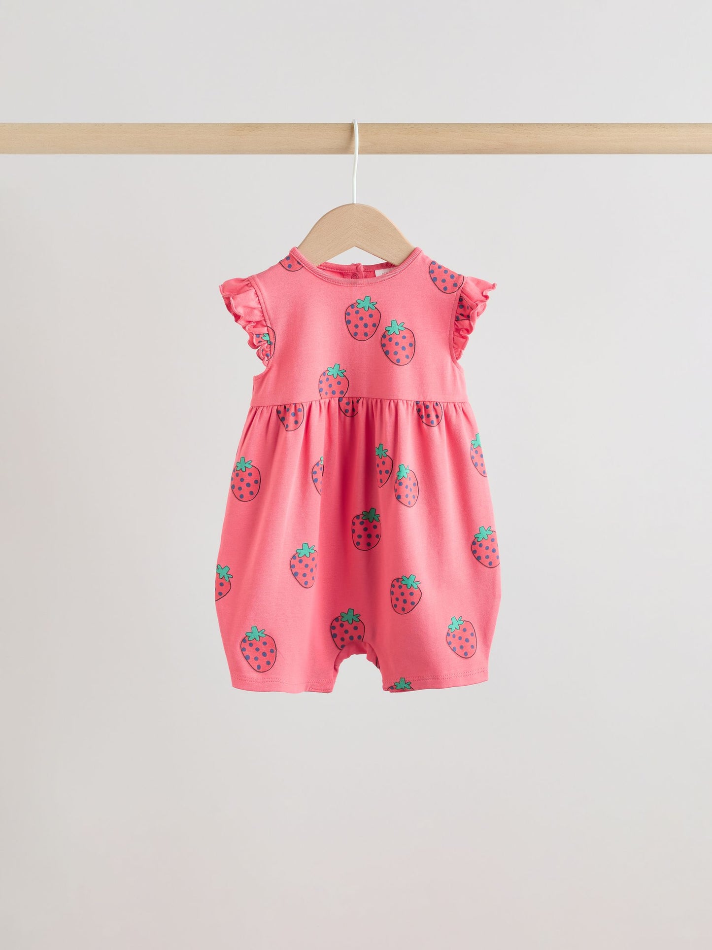 Red Strawberry Printed Baby Rompers 3 Pack image 8
