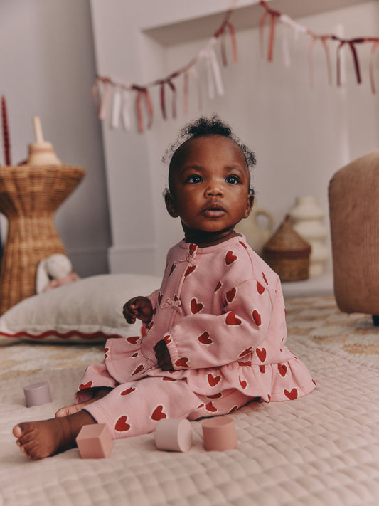 Pink Heart Top & Leggings Set 2 Piece (0mths-2yrs) image 2