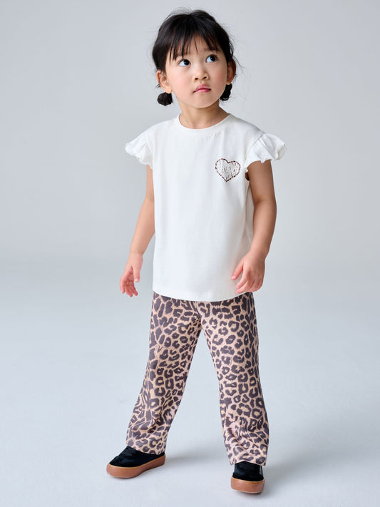 Dsiney Kidz - smALLSAINTS Leopard Lover T-Shirt and Wide Leg Leggings Set image 2