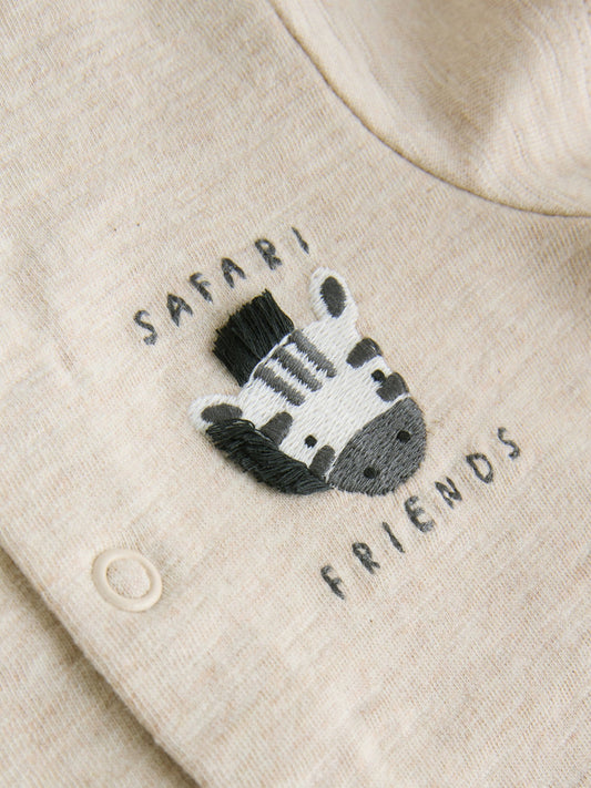 Neutral Animal Jersey Baby Rompers 4 Pack image 3