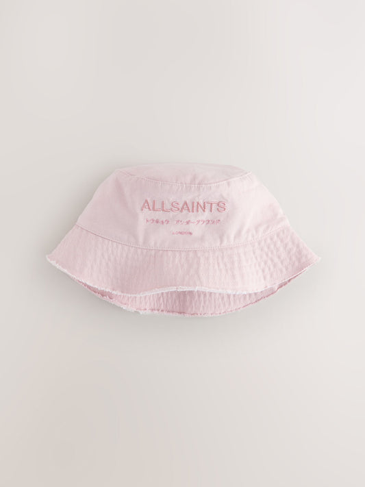 smALLSAINTS Metallic Pink Underground Logo Bucket Hat image 2