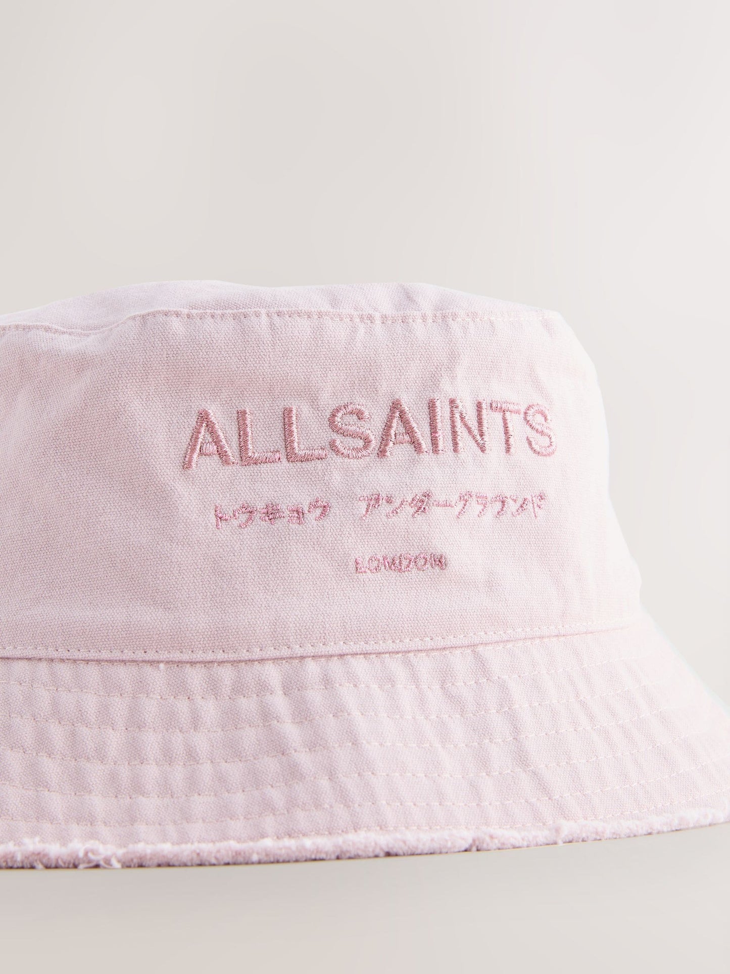 smALLSAINTS Metallic Pink Underground Logo Bucket Hat image 3