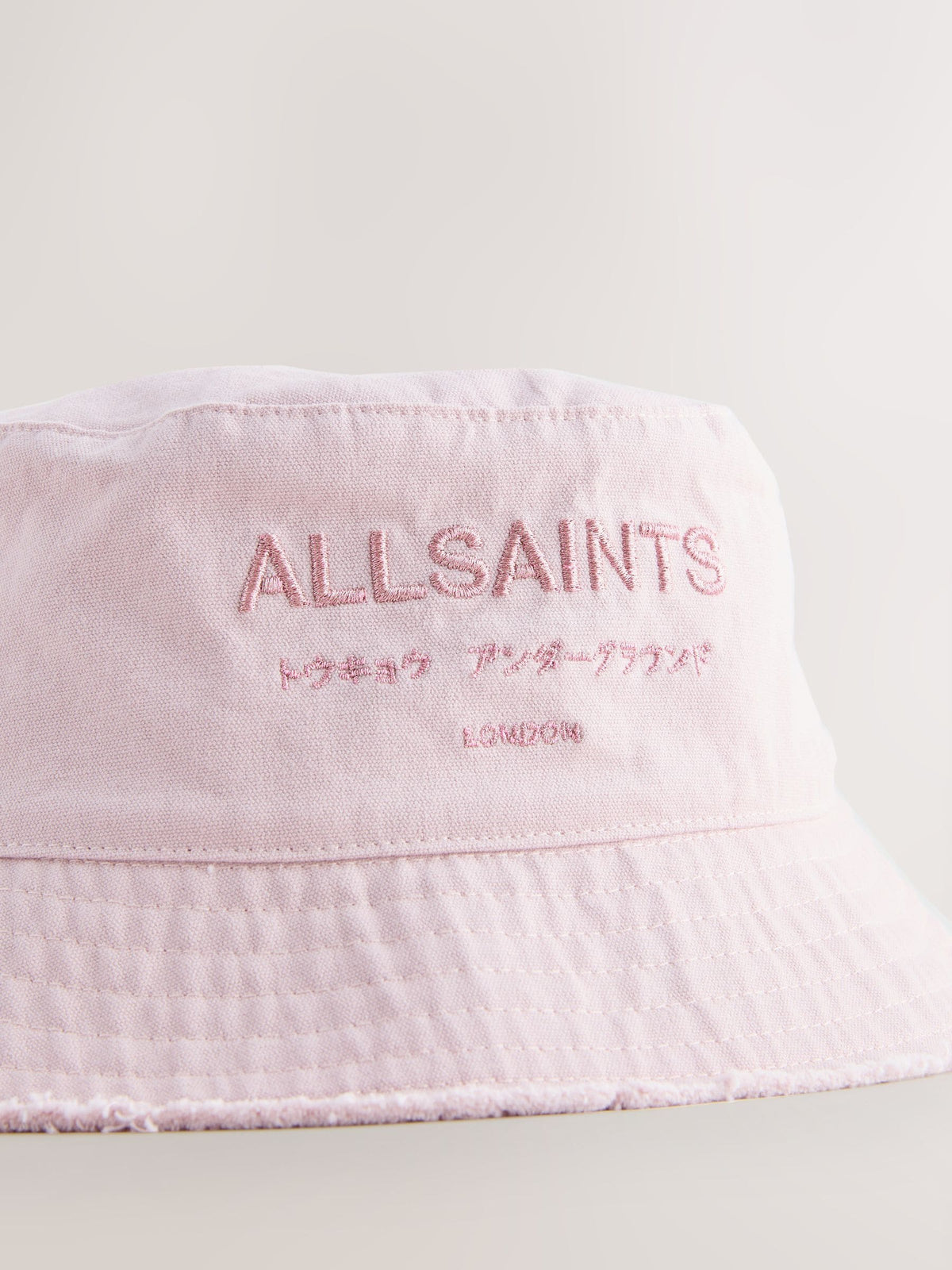 smALLSAINTS Metallic Pink Underground Logo Bucket Hat image 3