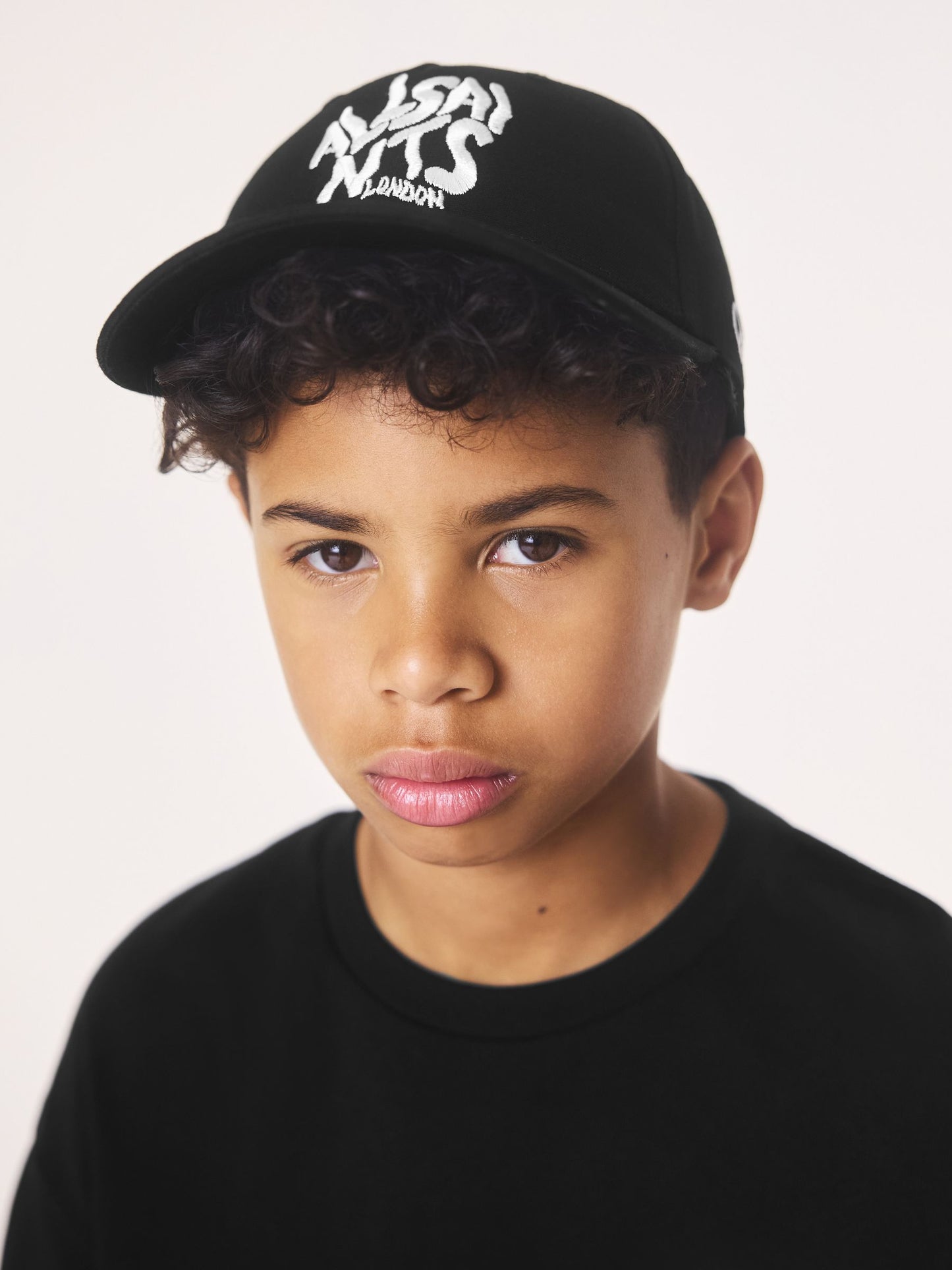smALLSAINTS Black Logo Baseball Cap image 3