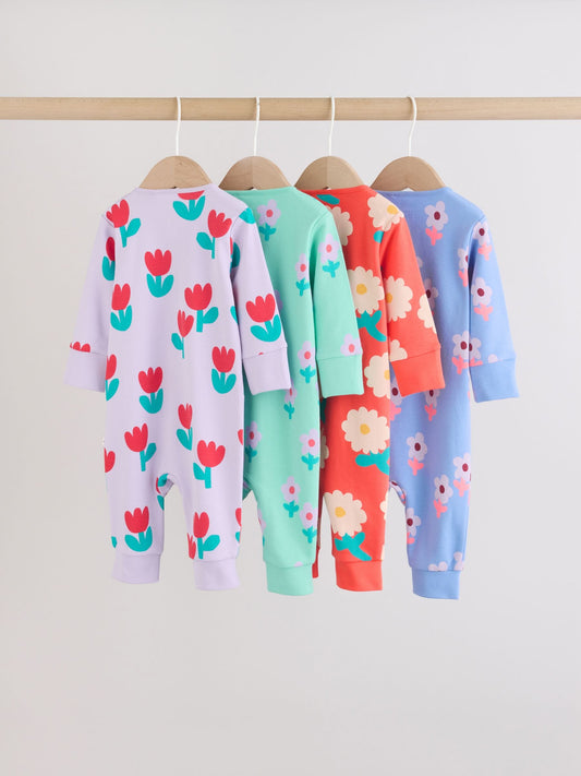 Lilac Purple Two Way Zip Baby Sleepsuit 4 Pack (0mths-3yrs) image 2