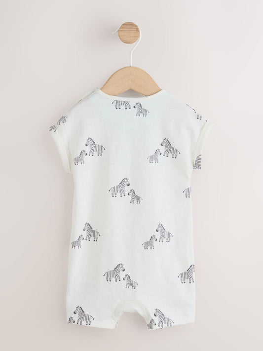 White All Over Printed I Love My Daddy Baby Jersey Romper image 2