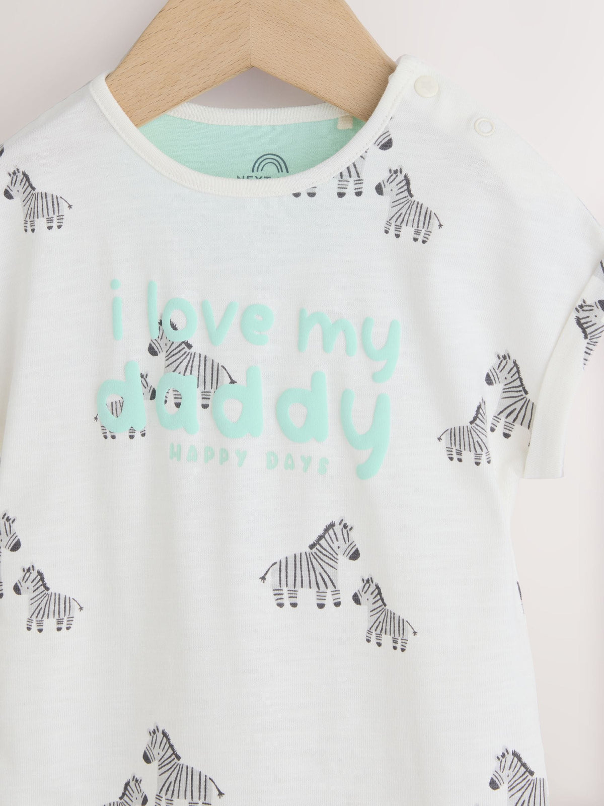White All Over Printed I Love My Daddy Baby Jersey Romper image 5