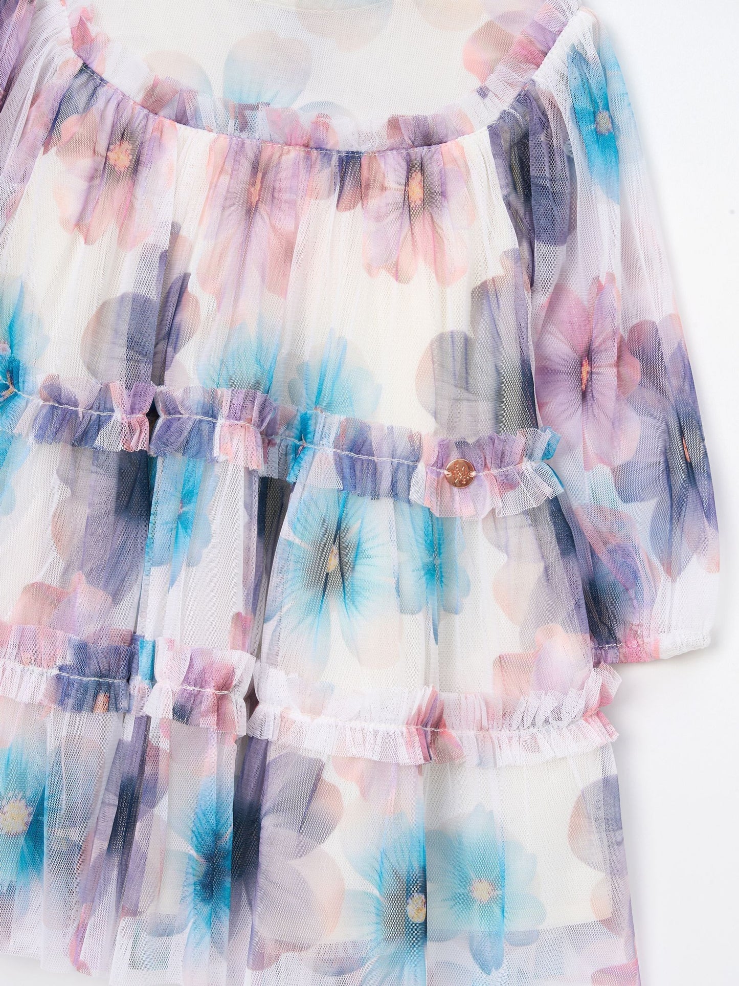 Angel & Rocket White Eleanor Floral Print Mesh Dress image 6