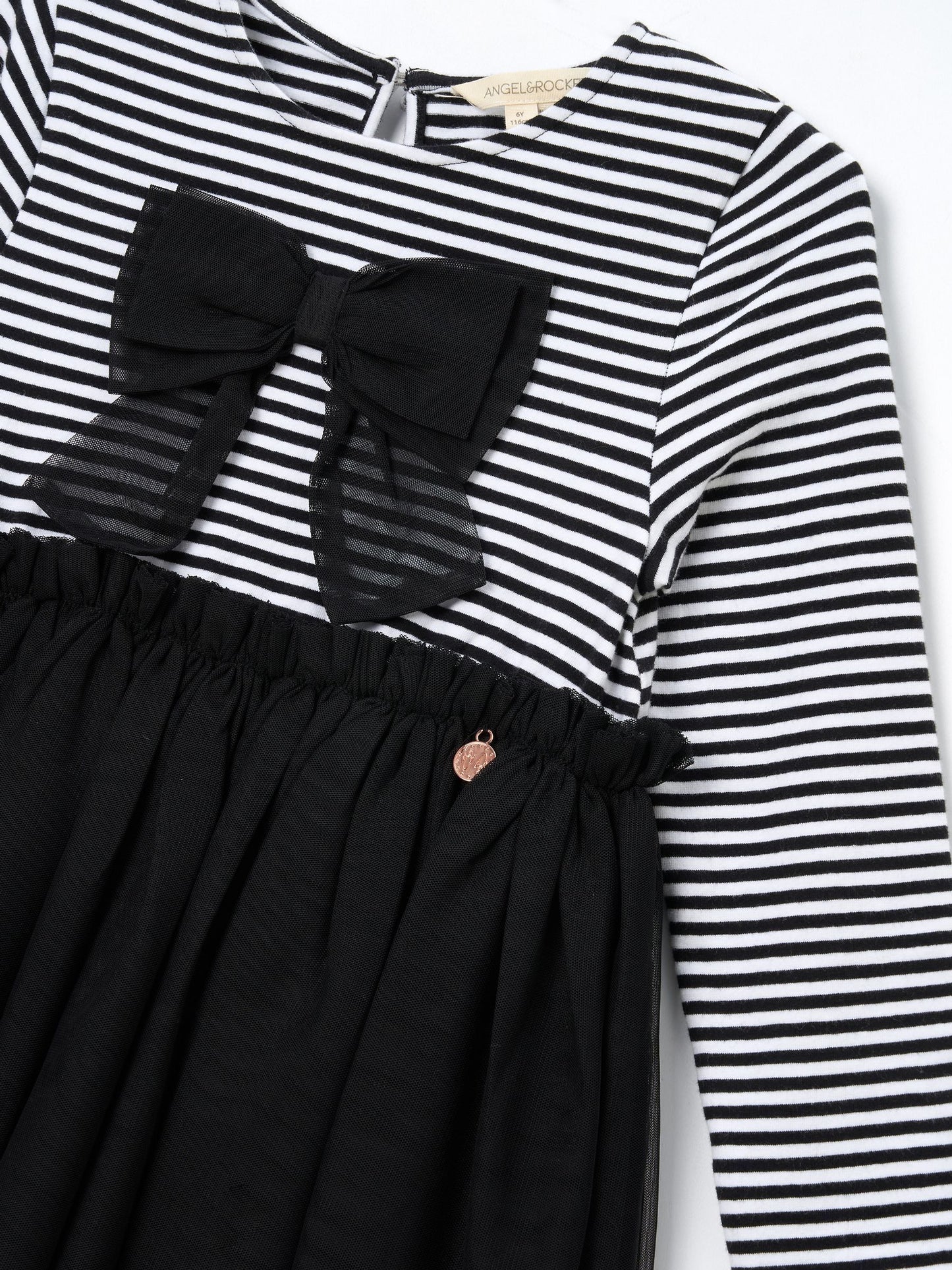 Angel & Rocket Black Carrie Stripe Mesh Skirt Dress image 7