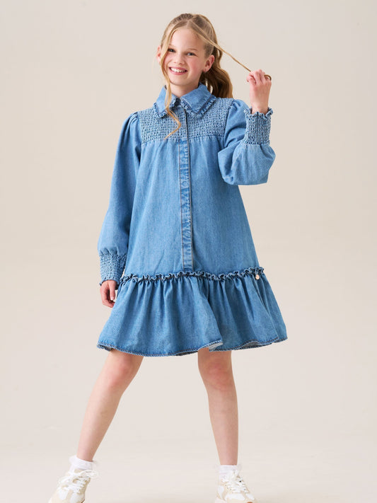 Dsiney Kidz - Angel & Rocket Blue Harper Shirred Denim Shirt Dress image 2