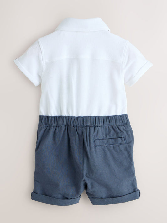 Baker by Ted Baker Blue/Navy Textured Smart Romper image 2